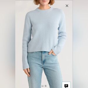 Vince Pale Blue Ribbed Crewneck Sweater